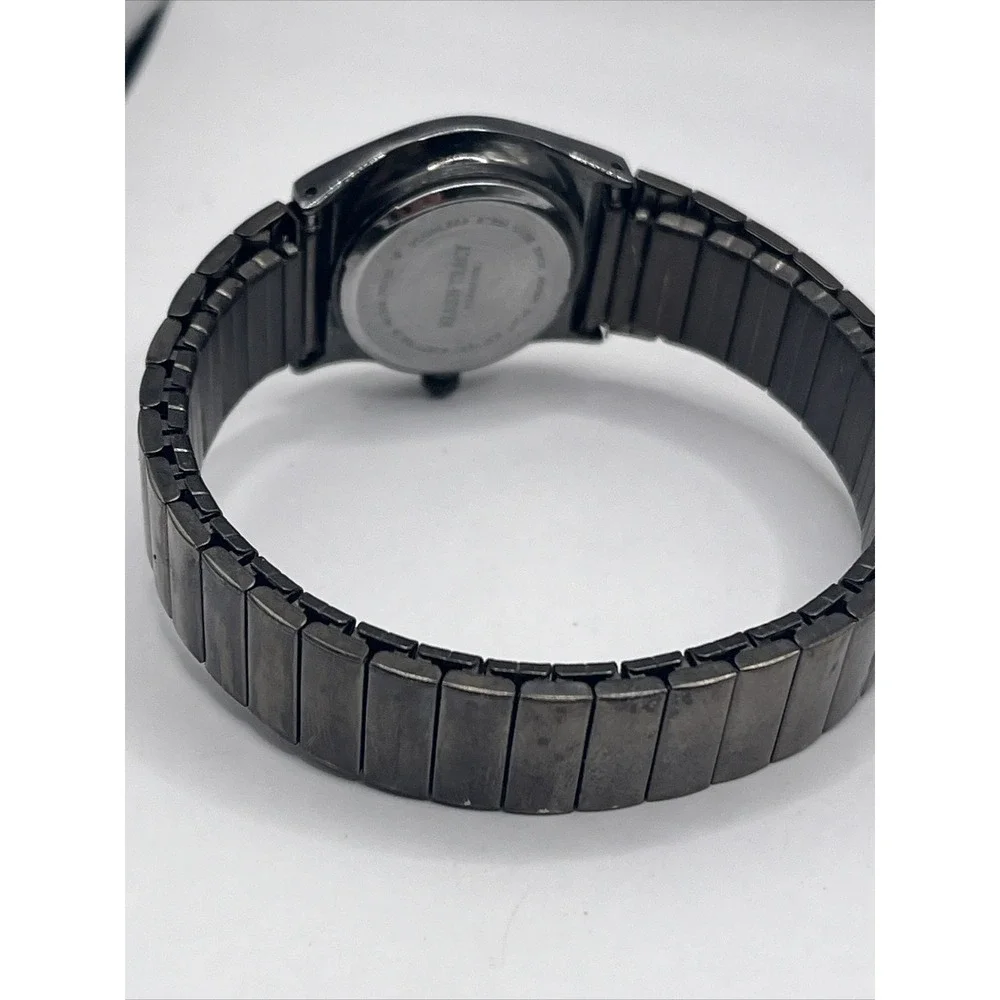 Ellen‎ Tracy Women's Quartz Watch Black Stretch Band MOP Dial- New Battery